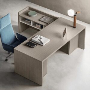 Seoul – Wood Finish Executive Desk with Side Unit
