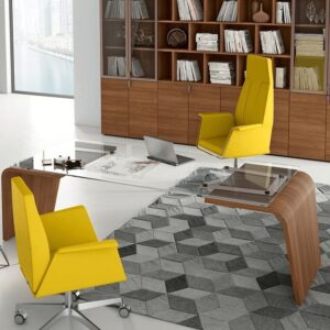 Oxford – Curved Leg Glass Executive Desk
