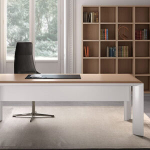 Naya – Executive Desk With Aluminium Legs And Optional Credenza Unit