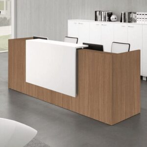 Roman 2 – Reception Desk with Overhang Panel and Side Panels