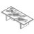 Small Rectangular Table (8 Persons & Stoneware Gres Top)