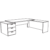 Desk with Return and Supporting Pedestal