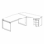 Desk with Return and Pedestal (3 Drawer) (Right Side)
