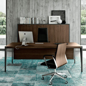 Buono 1 Sleek Executive Desk In Wood Veneer2