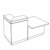 L1840 x D840 x H1130 (Desk with Left Side DDA Access Unit and Overhang at Front)(When Seated)