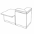 L1840 x D840 x H1130 (Desk with Right Side DDA Access Unit and Overhang at Front)(When Seated)