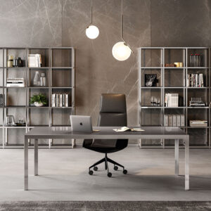 Hype Lacquered Glass Top Executive Desk Main Image