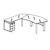 Desk with Return and 3 Drawers Pedestal (Left Side)