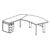Desk with Return and 3 Drawers Pedestal (Left Side)