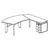 Desk with Return and 3 Drawers Pedestal (Right Side)