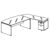Desk with Return and Supporting 2 Drawers Pedestal (Right Side)