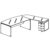 Desk with Return and Supporting 3 Drawers Pedestal (Right Side)