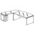Desk with Return and Supporting 3 Drawers Pedestal (Left Side)