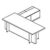 Desk with Credenza Unit and Raised Modesty