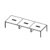 Large Rectangular Shape Table (2 Middle Panel Leg, 12 Persons)
