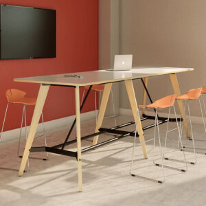 Lanzo Rectangular Meeting Tables With Leg Rest
