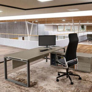 Carita Ring Legs Executive Desk With Optional Modesty Panel And Credenza Unit 1