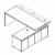 Desk with Glass Insert and Credenza Unit