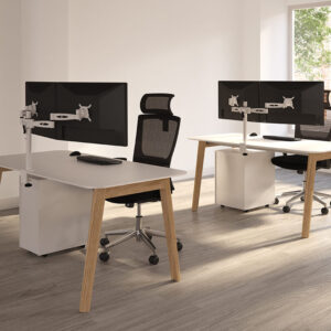 Fahri – Executive Desk With Wood Veneer Legs
