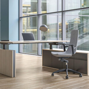Fadey 1 Mfc Top Heigh Adjustable Desk With Panel Legs And Optional Credenza Unit Main Image