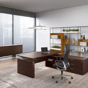 Clariss 8 Panel Legs Executive Desk With Optional Credenza Unit Main Image
