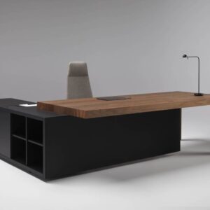 Anna Modern Executive Desk With Credenza Unit Main