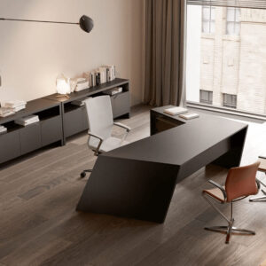 Antonia Modern Executive Desk With Optional Modesty Panel Return And Credenza Unit 5