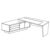 Desk with Leather Insert and Credenza Unit and Modesty Panel