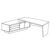 Desk without Leather Insert and with Credenza Unit and Modesty Panel
