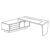Desk with Leather Insert and Credenza Unit