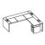Desk with Return Pedestal and Leather Insert