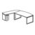 Desk with Return and Pedestal (3 Drawer) (Left Side)