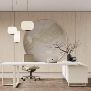 Romilda 2 – Executive Desk With T Shaped Leg With Optional Credenza Unit Main Img