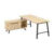 Desk with Return Storage Unit with Twin Hinged Door and Open Aperture
