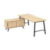 Desk with Return Storage Unit with Twin Sliding Door