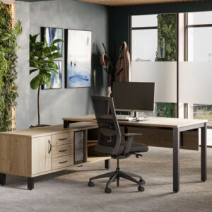 Brando 1 – Executive Desk With U Leg And Credenza Unit 01